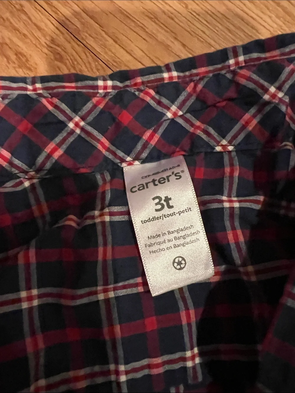 Carter's Navy, Red & White Plaid Button-Down Shirt